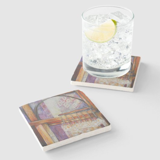 Wir fliegen alle durch das gleiche Licht. Steinuntersetzer (Seitenansicht)