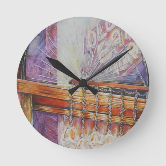 Wir fliegen alle Motten um das gleiche Licht. Runde Wanduhr (Vorderseite)