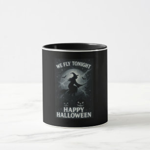 Wir fliegen heute Abend Platinum/Black Halloween T Tasse