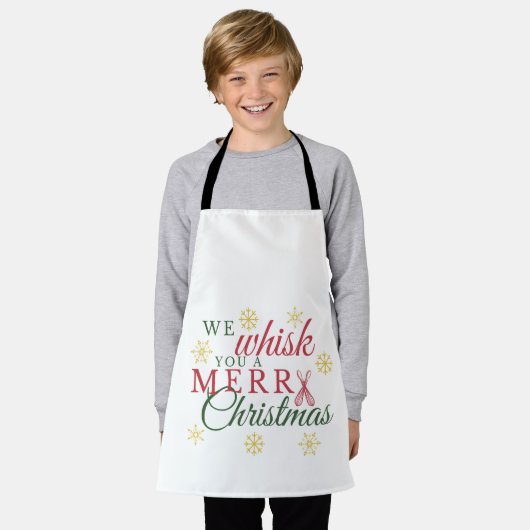 Wir flüstern dir eine fröhliche Weihnachtsküche Sc Schürze (Getragen)