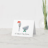 Wir flüstern dir frohe Weihnachten Dankeskarte (Vorderseite)