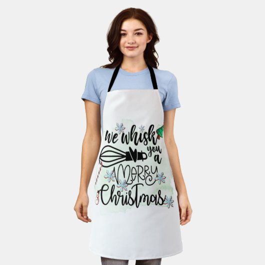 Wir flüstern dir frohe Weihnachten Schürze (Getragen)