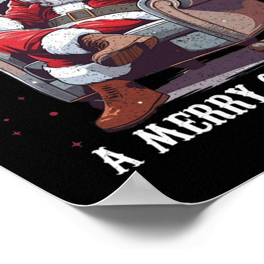 Wir flüstern Ihnen einen fröhlichen Weihnachtsmann Poster (Ecke)