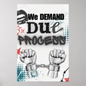 Wir fordern DUE-PROZESS - Protestpos nach Graffiti Poster (Vorne)