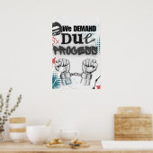 Wir fordern DUE-PROZESS - Protestpos nach Graffiti Poster (Küche)