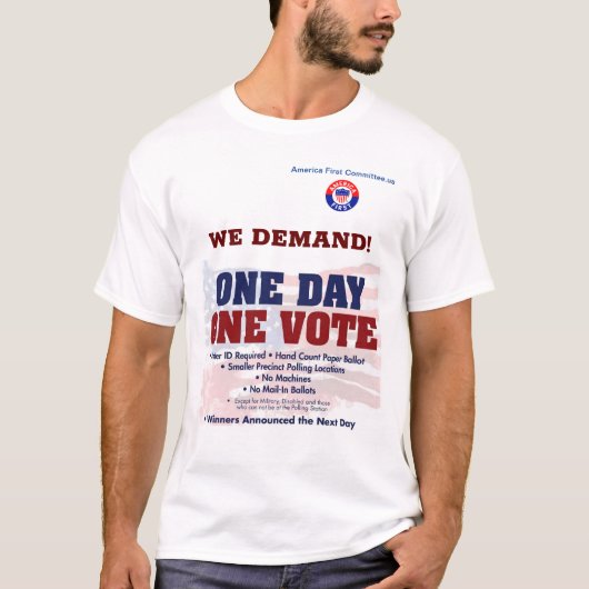 Wir fordern eine einmalige Abstimmung T-Shirt (Vorderseite)