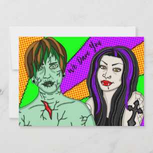 Wir fordern Euch heraus   Halloween-Party Einladung