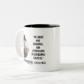 Wir formen unsere Gebäude (Winston- Zweifarbige Tasse (Vorderseite Links)