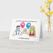 Wir freuen uns darauf, Sie in der Frühlingspause z Karte (Gelbe Blume)