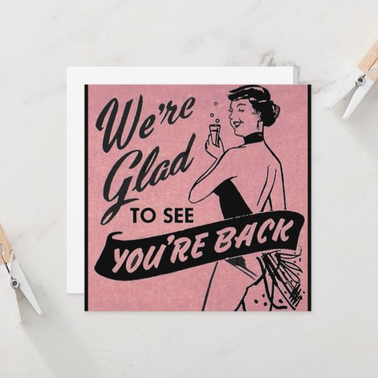 Wir freuen uns, dass Sie wieder da sind Karte (Vorderseite/Rückseite Beispiel)