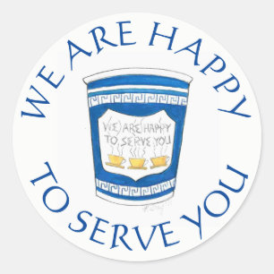 Wir freuen uns, Ihnen den griechischen Deli-Kaffee Runder Aufkleber
