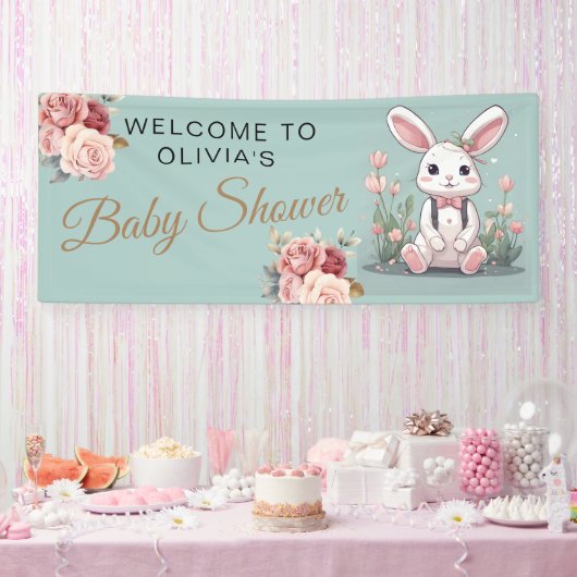 Wir freuen uns sehr über die kleine Bunny Baby Dus Banner (Party)