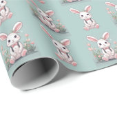 Wir freuen uns sehr über die kleine Bunny Baby Dus Geschenkpapier (Rolleneckpunkt)
