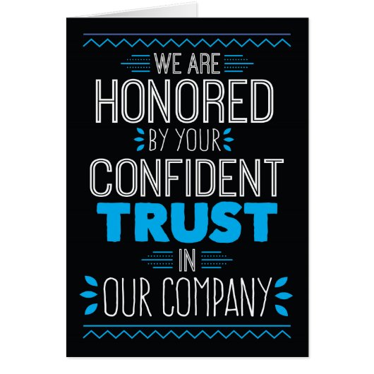 Wir fühlen uns von Ihrem Vertrauen in unser Untern (Vorne)