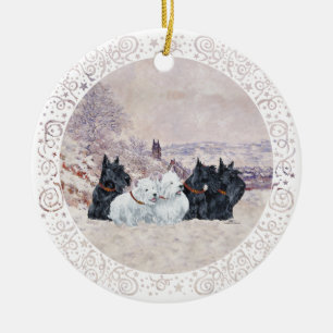 Wir fünf im Winter Keramik Ornament