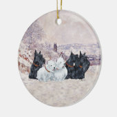 Wir fünf Winter Keramikornament (Links)