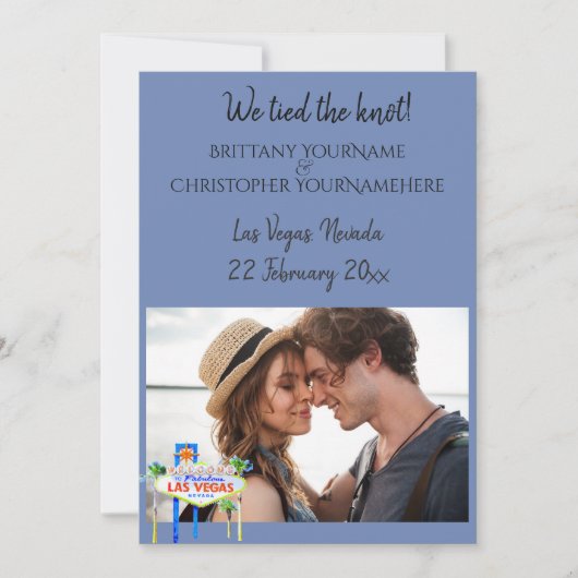 Wir gaben die Hochzeitsankündigung von Knot Las Ve Einladung (Vorderseite)