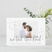 Wir gaben die Verkündung der Knot-Silver-Text-Hoch Einladung (Stehend Vorderseite)