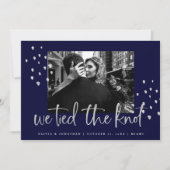 Wir gaben die Verkündung der Knot-Silver-Text-Hoch Einladung (Vorderseite)