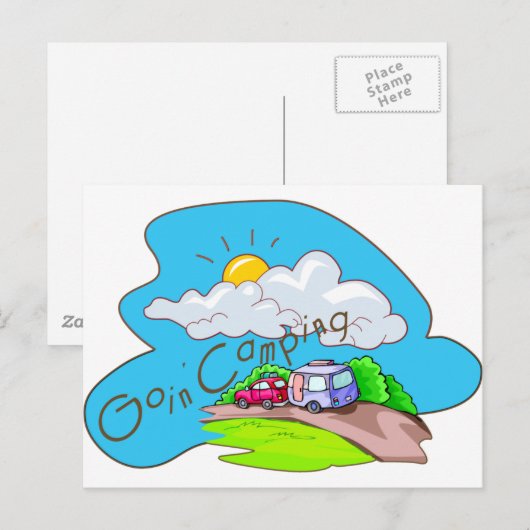 Wir gehen Camping Postkarte (Vorne/Hinten)