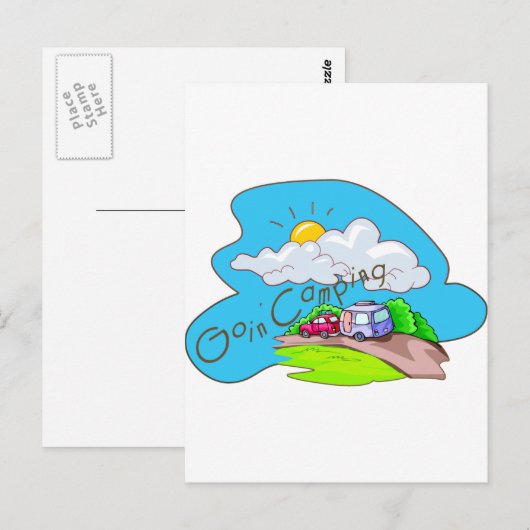 Wir gehen Camping Postkarte (Vorne/Hinten)