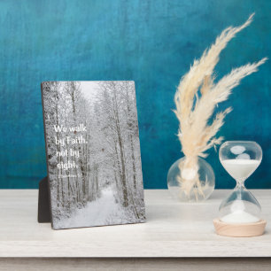 Wir gehen mit Easel nach dem Glauben Custom 5 x 7 Fotoplatte