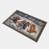 WIR GEHEN NICHT BIS MORGEN ZUHAUSE, Louis Wain Fußmatte (Schrägansicht)