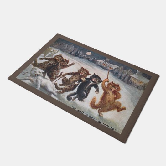 WIR GEHEN NICHT BIS MORGEN ZUHAUSE, Louis Wain Fußmatte (Schrägansicht)