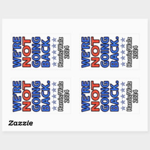 Wir gehen nicht zurück Harris Walz Rechteckiger Aufkleber