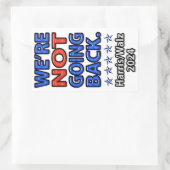 Wir gehen nicht zurück Harris Walz Rechteckiger Aufkleber (Tasche)