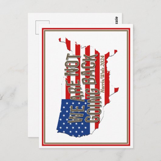 Wir gehen nicht zurück in die USA Postkarte (Vorne/Hinten)