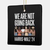 Wir gehen nicht zurück Kamala Harris Waltz 24 Keramikornament (Links)