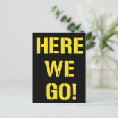 Wir gehen postkarte (Stehend Vorderseite)