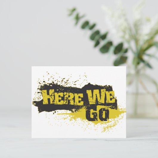 Wir gehen postkarte (Stehend Vorderseite)