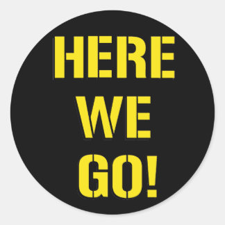 Wir gehen runder aufkleber