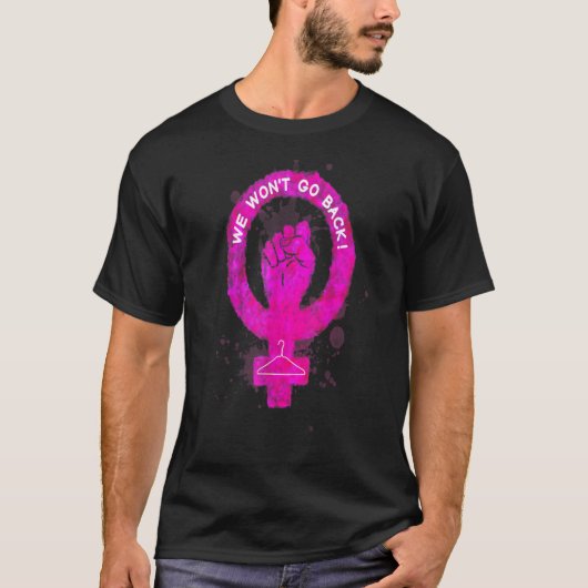 Wir gehen zurück zu ProChoice Frauensymbol mit T-Shirt (Vorderseite)
