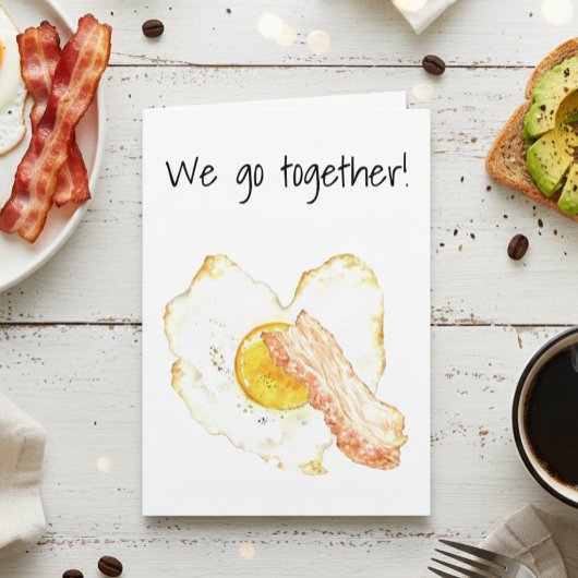 Wir gehen zusammen mit Bacon Egg Liebe Valentinsta Karte
