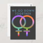 Wir gehen zusammen mit den weiblichen Symbolen auf Postkarte (Vorne/Hinten)