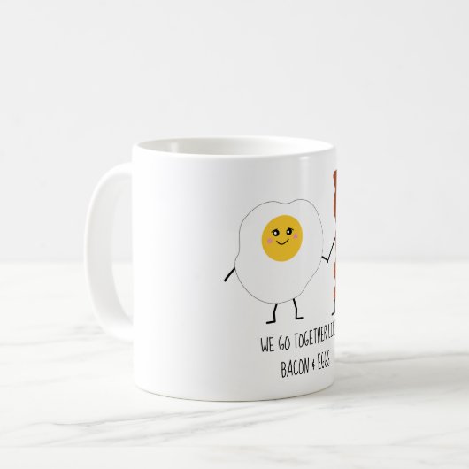 Wir gehen zusammen wie Bacon & Eggs Niedlich Kawai Kaffeetasse (Vorderseite Links)