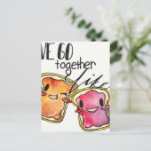 Wir gehen zusammen wie Erdnussbutter und Gelee Postkarte (Stehend Vorderseite)