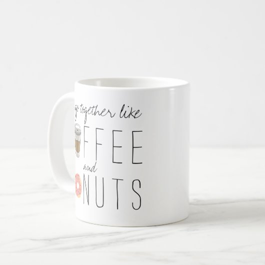 Wir gehen zusammen wie Kaffee und Donuts Kaffeetasse (Vorderseite Links)