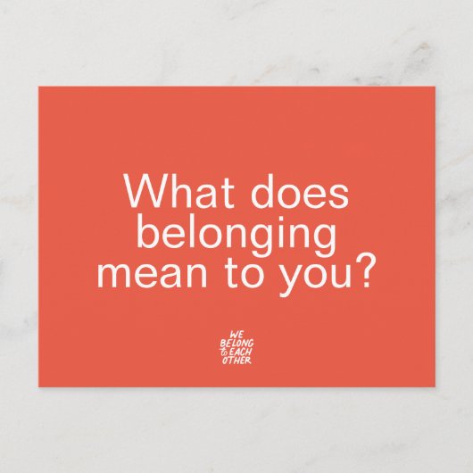 Wir gehören einander an - Fragepostkarte Postkarte (Vorderseite)