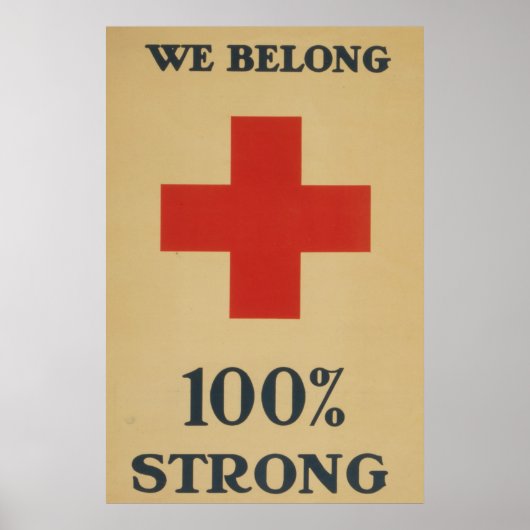 Wir gehören zu 100% stark - Rotes Kreuz Poster (Vorne)