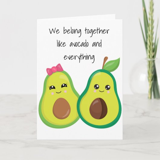 Wir gehören zusammen Liebe Avocado Funny Anniversa Karte (Vorderseite)