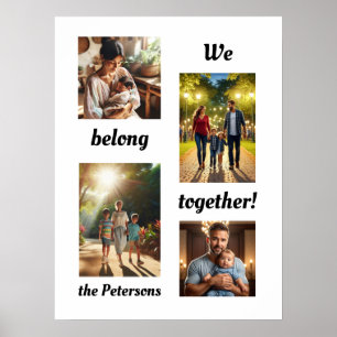 Wir gehören zusammen zu Family Foto Collage Poster