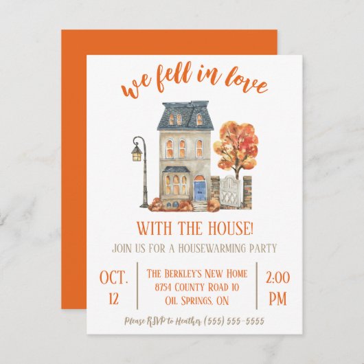 Wir geraten in Liebe mit dem Party der Haushaltser Einladung (Vorne/Hinten)