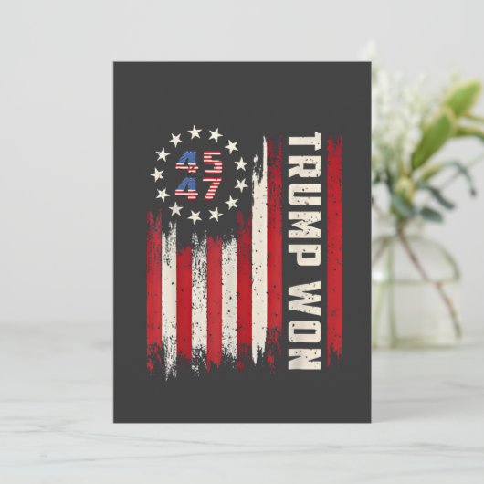 Wir gewinnen TRUMP INAUGURATION American Flag Einladung (Stehend Vorderseite)