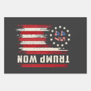 Wir gewinnen TRUMP INAUGURATION American Flag Geschenkpapier Set