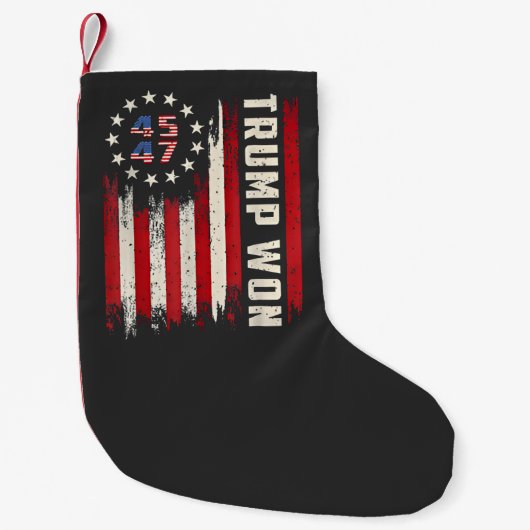 Wir gewinnen TRUMP INAUGURATION American Flag Kleiner Weihnachtsstrumpf (Vorderseite)