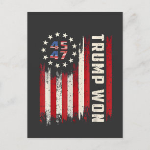 Wir gewinnen TRUMP INAUGURATION American Flag Postkarte
